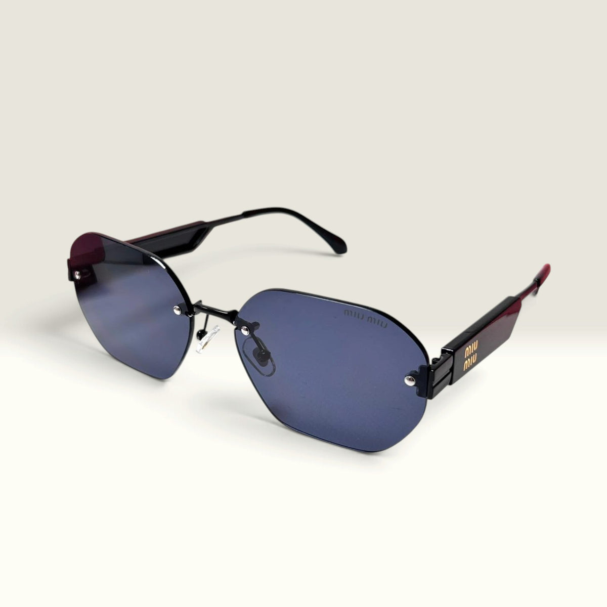 Miu Miu Logo Cat Eye Black Blue Gradient