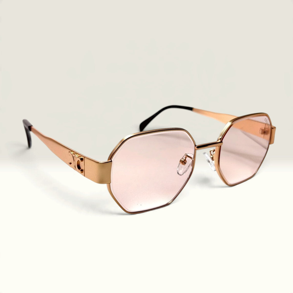 Celine Octagonal 513 Gold frame with Pinky Tint lenses