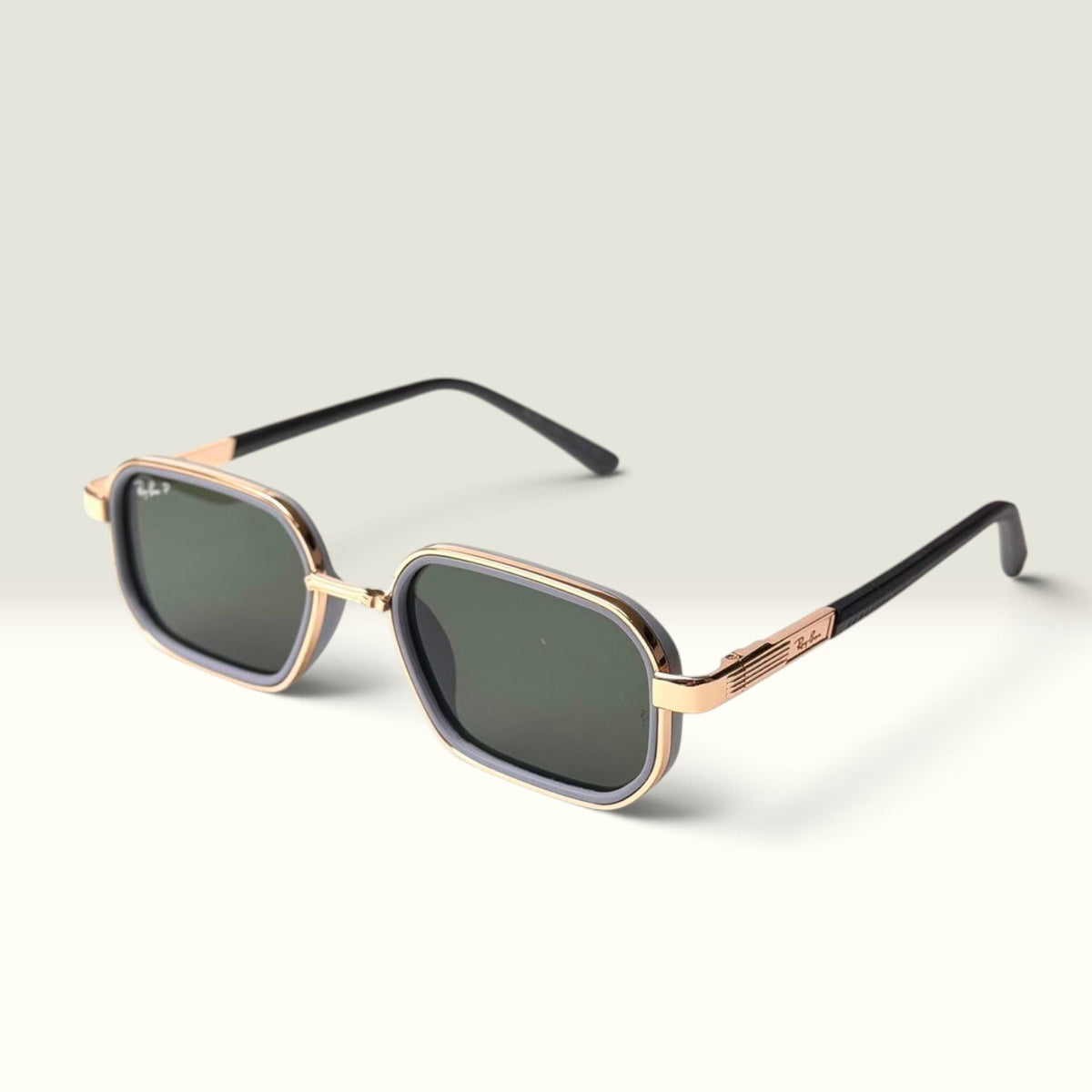 RAY BAN DOUBLE FRAME SQUARE GOLD GREEN