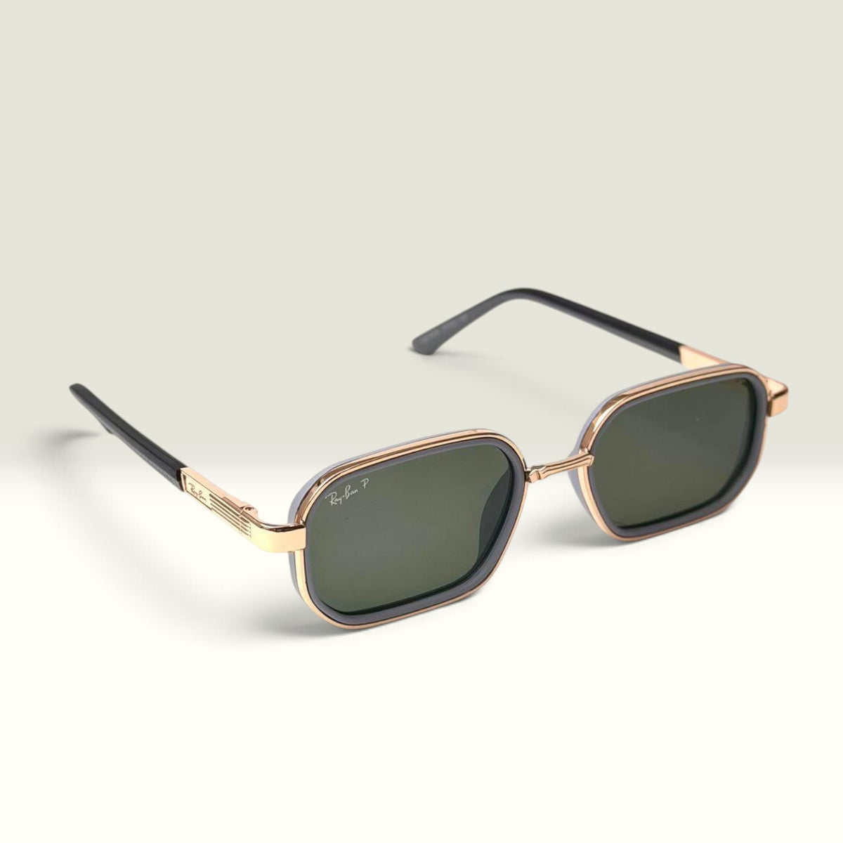 RAY BAN DOUBLE FRAME SQUARE GOLD GREEN