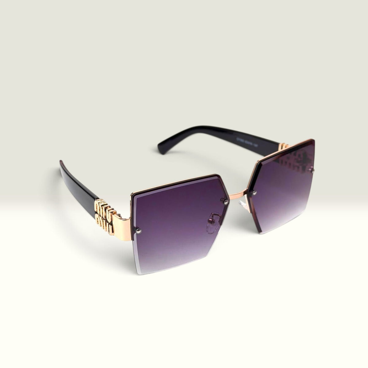 MIU MIU RIMLESS OVERSIZED SQUARE BLACK PURPLE