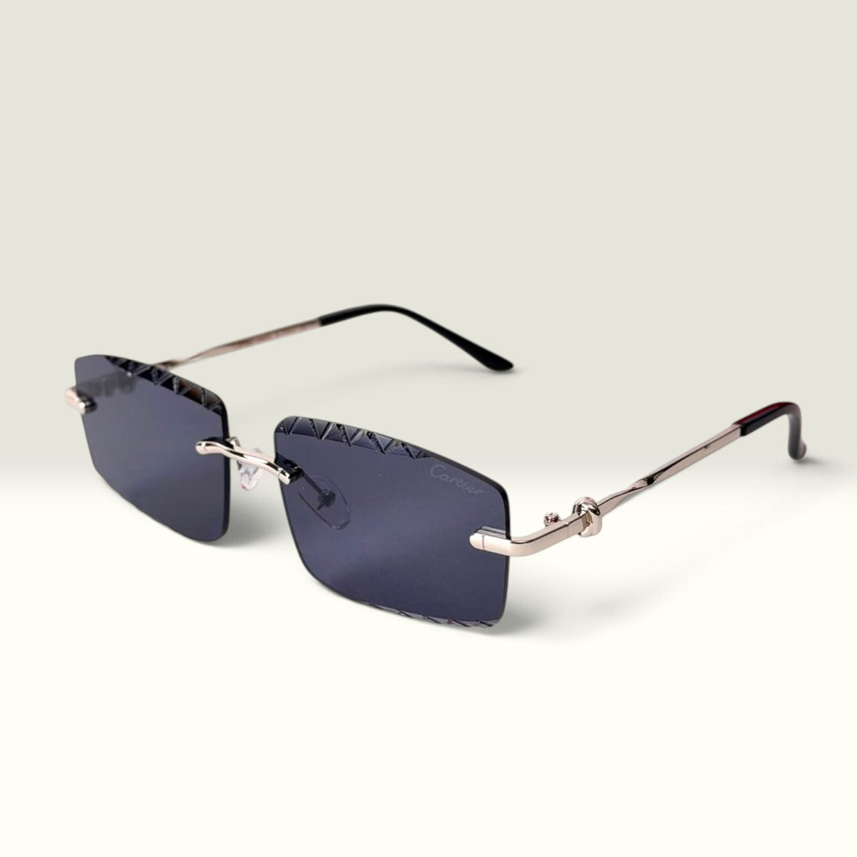 Cartier Panthère Diamond Cut Rimless Silver Black