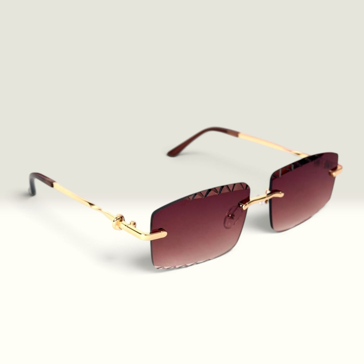 Cartier Panthère Diamond Cut Rimless Brown