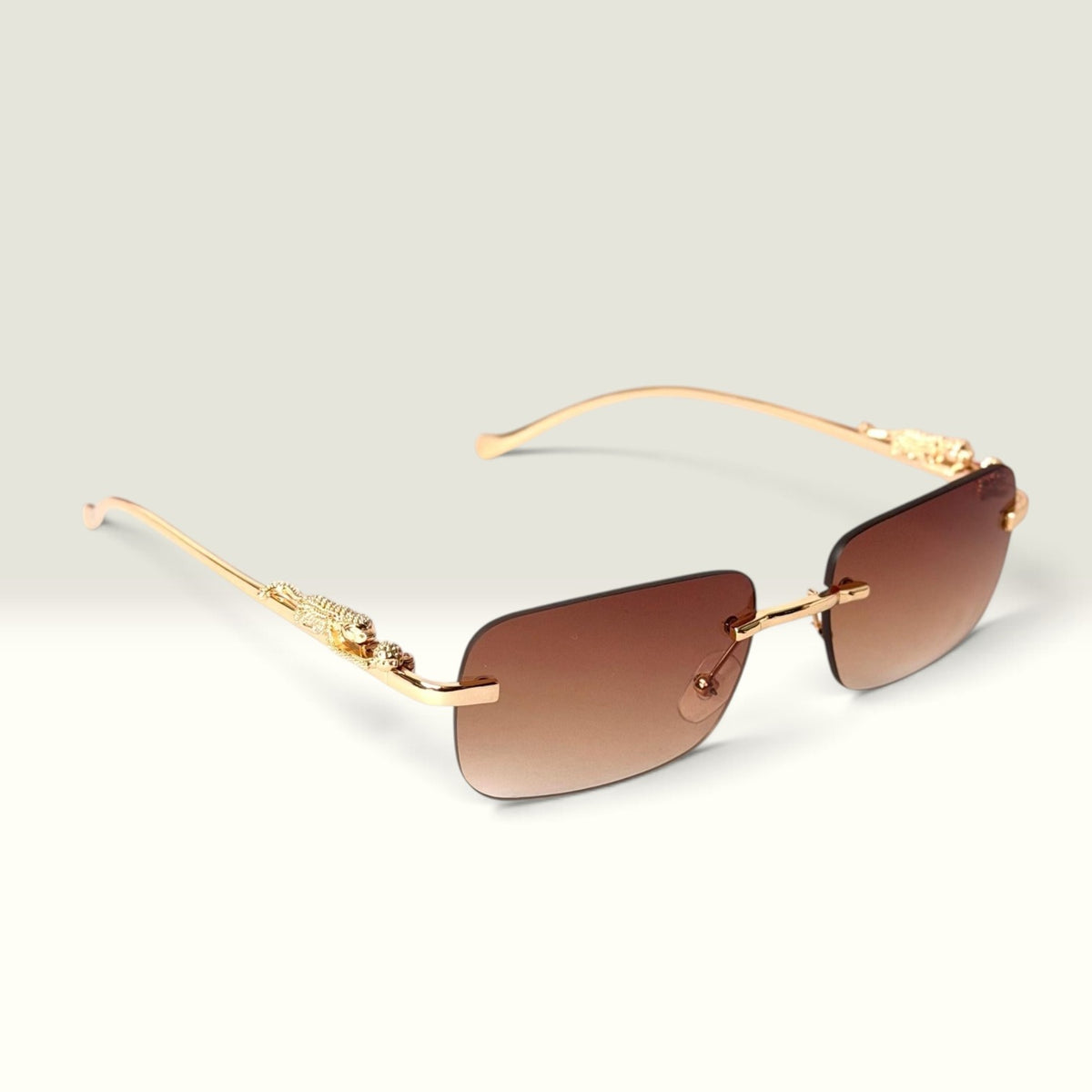 Cartier Rimless Rectangle Brown