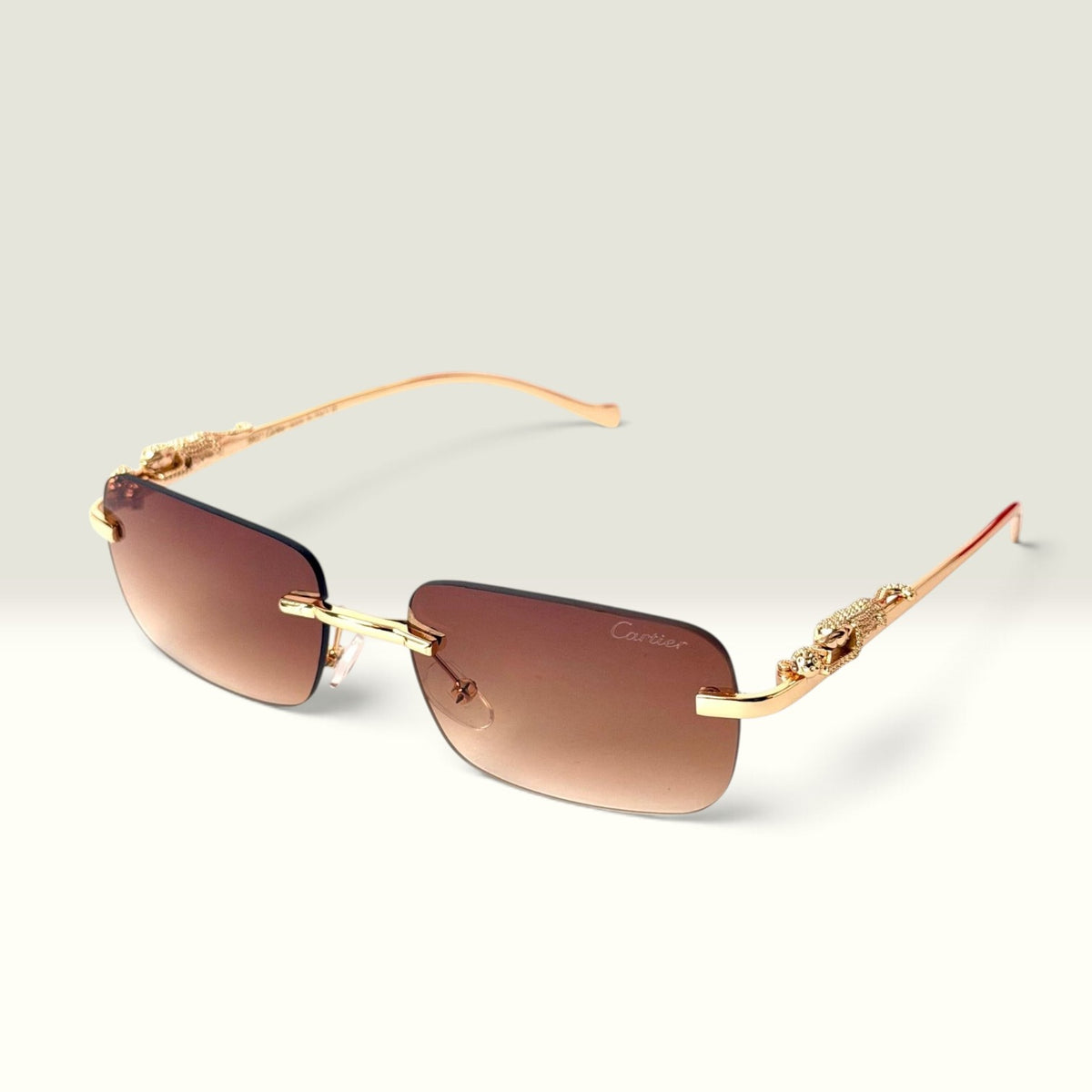 Cartier Rimless Rectangle Brown