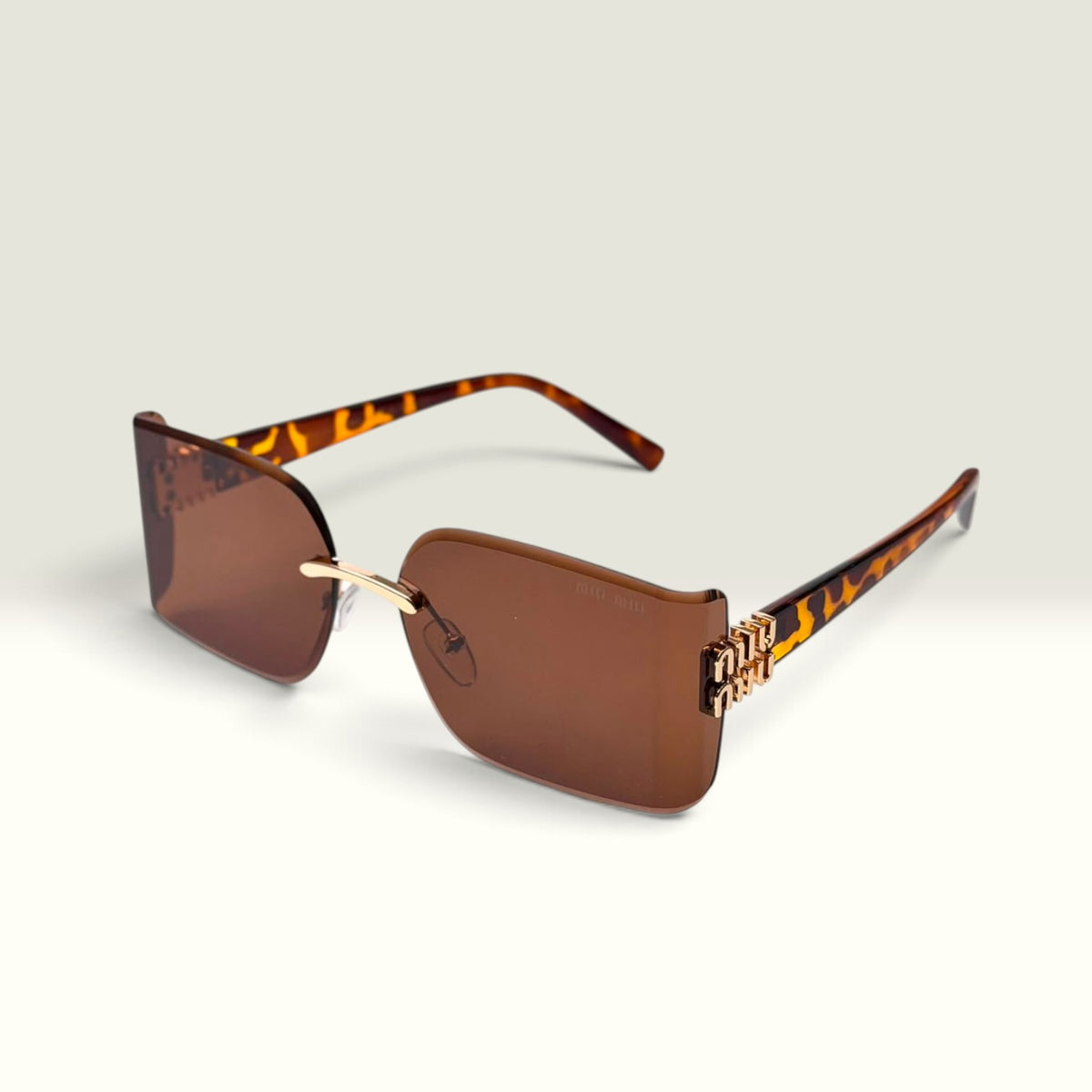 Miu Miu Rimless Rectangle Brown