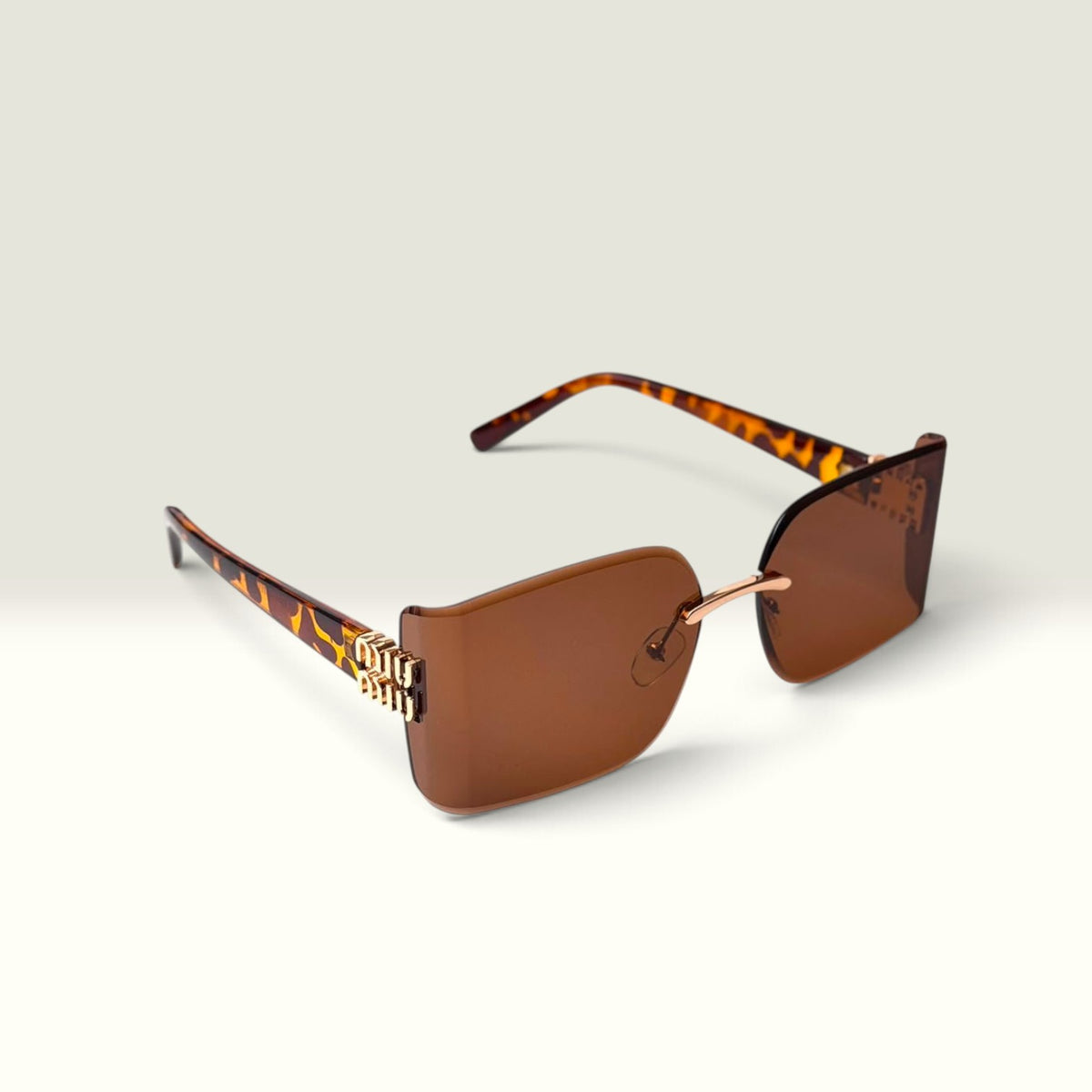 Miu Miu Rimless Rectangle Brown