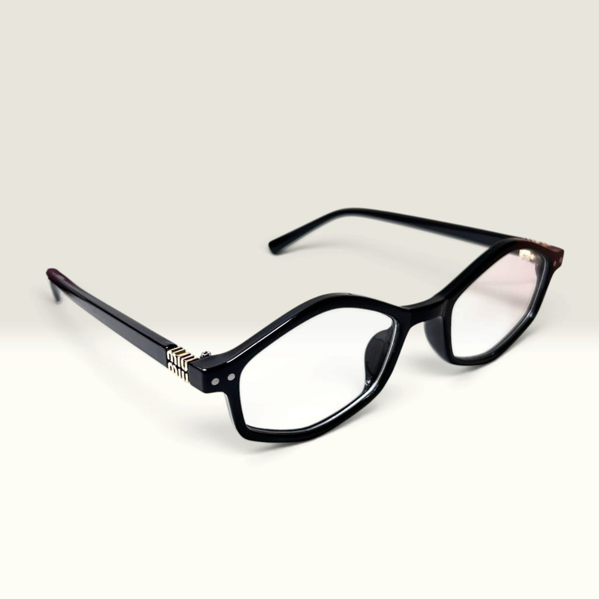 Miu Miu Regard Geo Glasses Black Clear