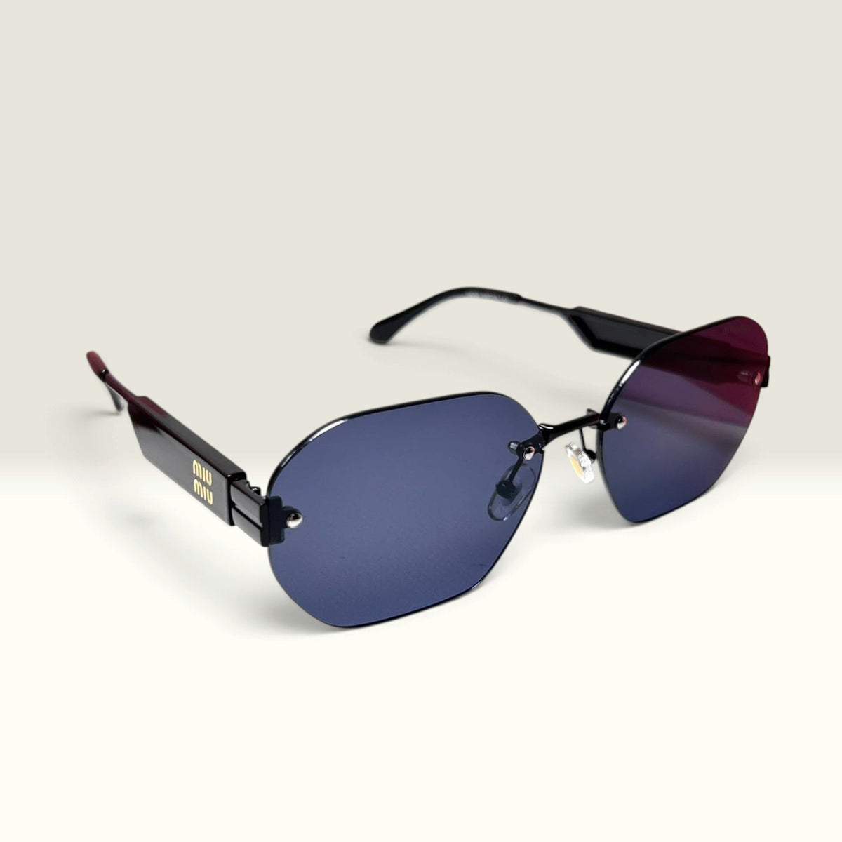 Miu Miu Logo Cat Eye Black Blue Gradient