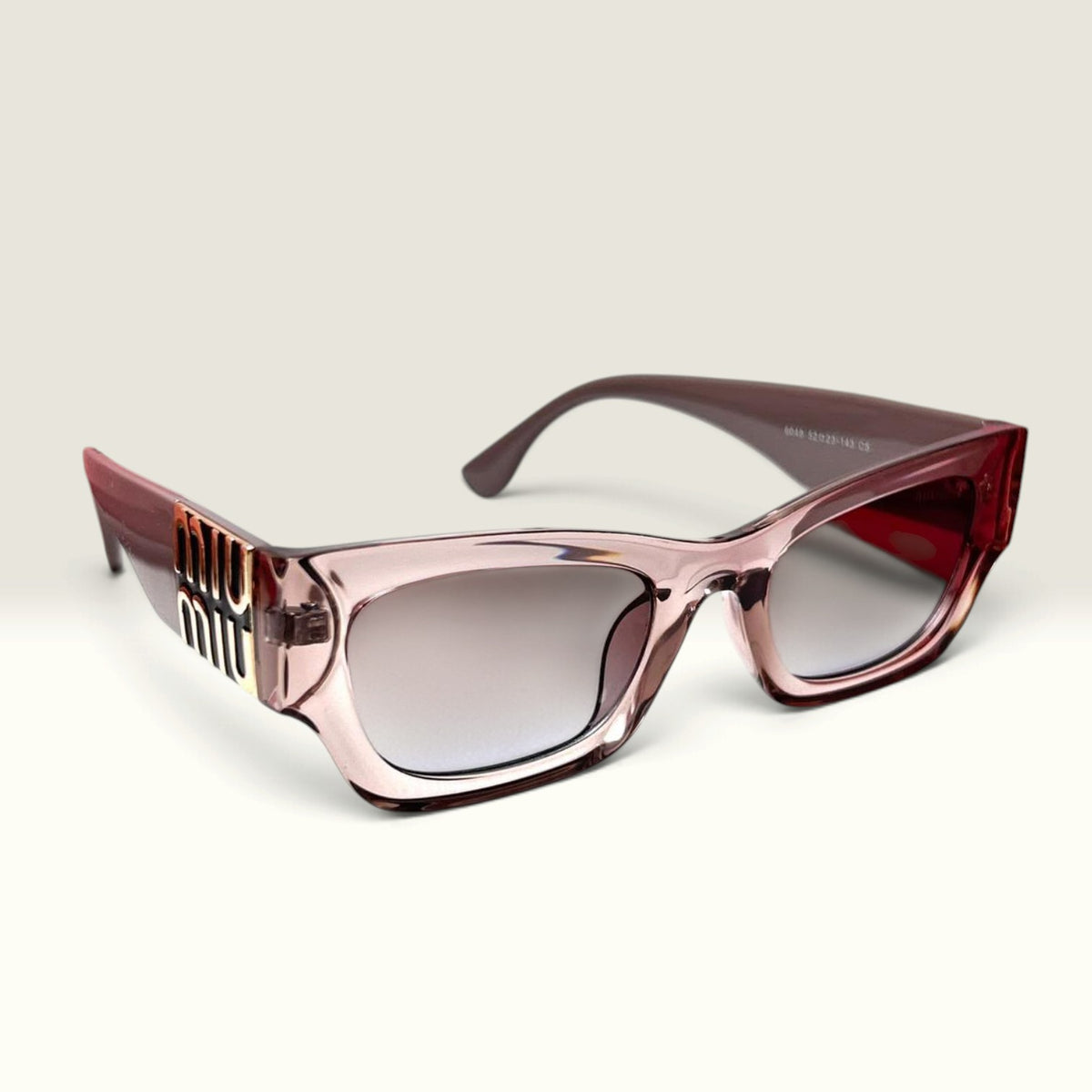 Miu Miu MU B04S Irregular Sunglasses Transparent Soft Pink