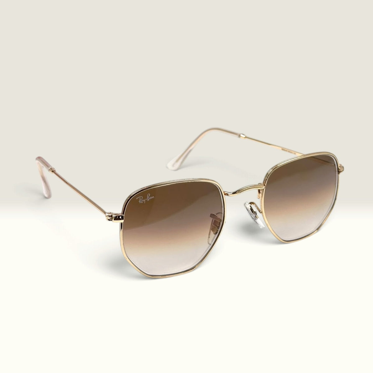 Ray-Ban Hexagonal Flat Lenses Arista Gold Brown Gradient