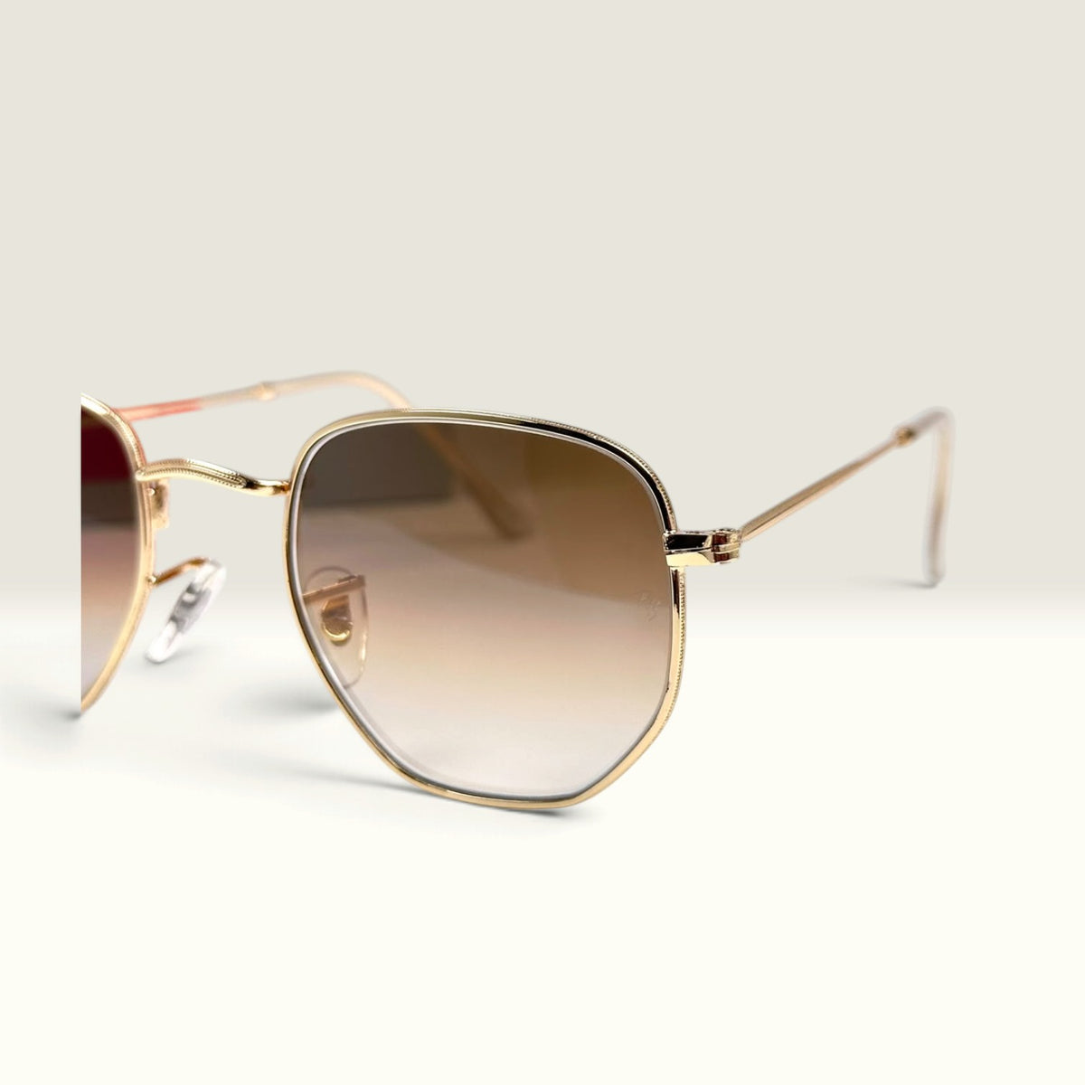 Ray-Ban Hexagonal Flat Lenses Arista Gold Brown Gradient