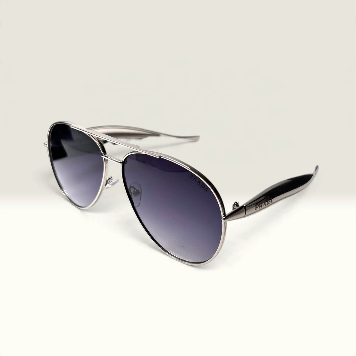 Prada PR 54ZS  Silver Light Gunmetal frame with Gray-Blue Gradient
