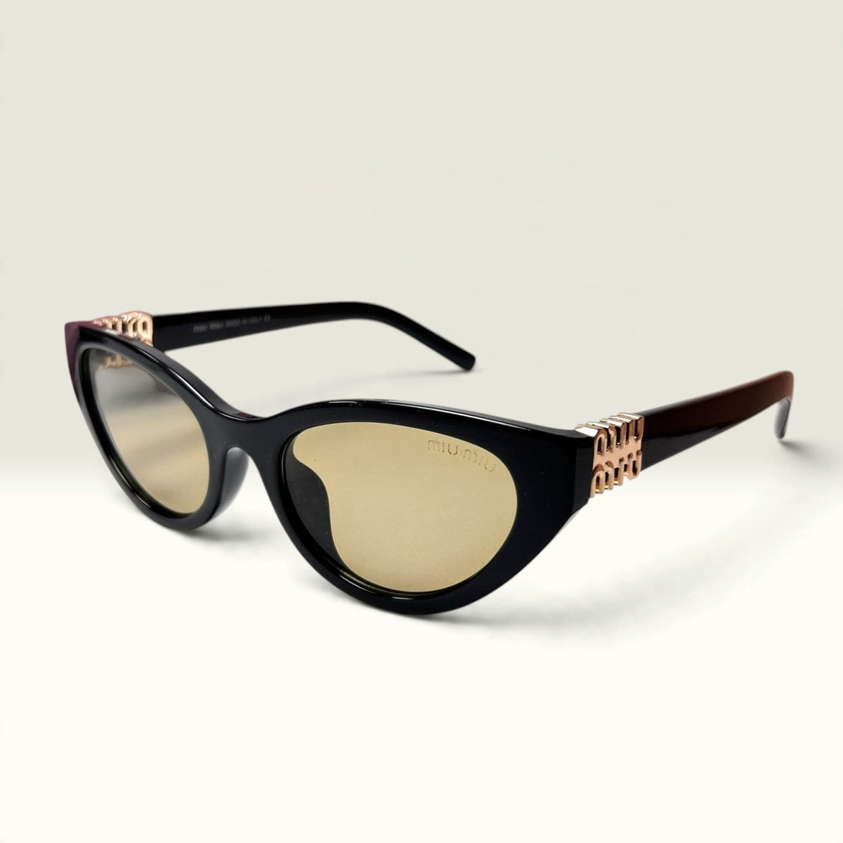 Miu Miu MU A04S Glimpse Cat-Eye Black Light Yellow