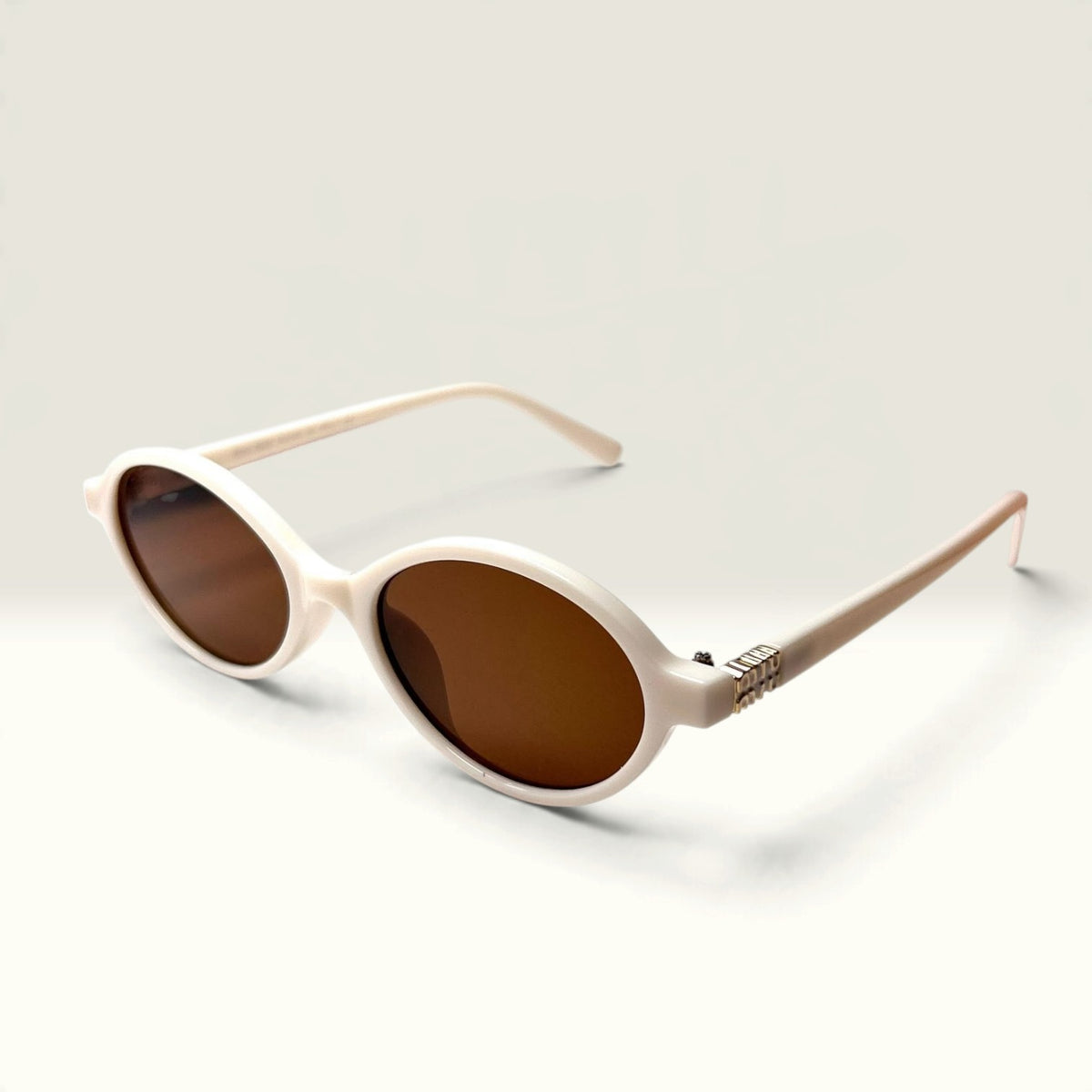 Miu Miu MU 04ZS "Miu Regard" Oval Ivory Chalk White