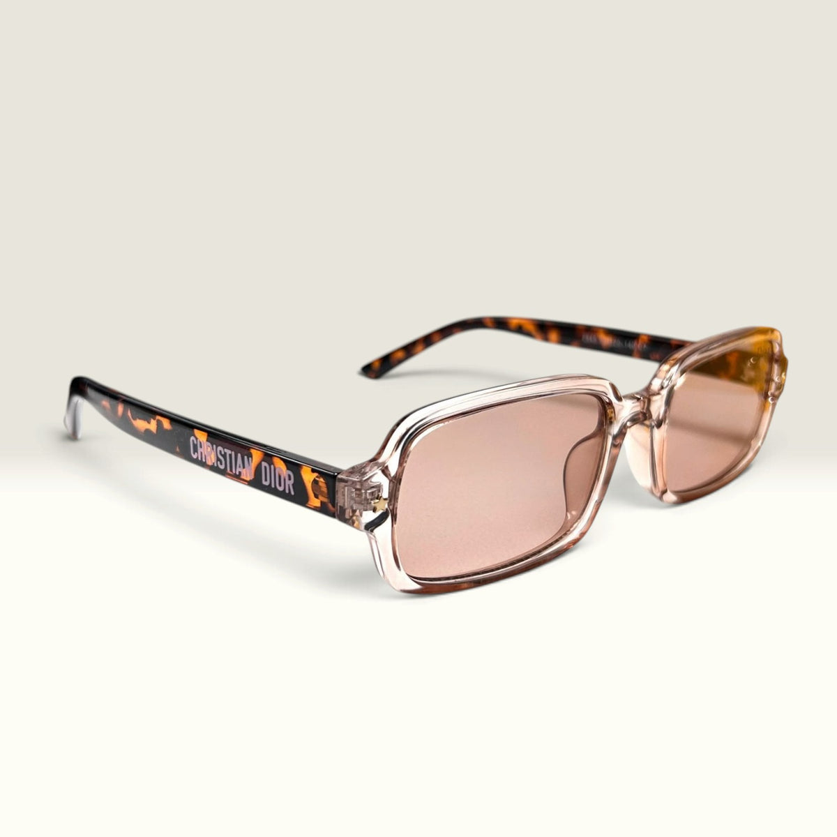 DiorPacific S1U Rectangular Pink Transparent Tortoiseshel