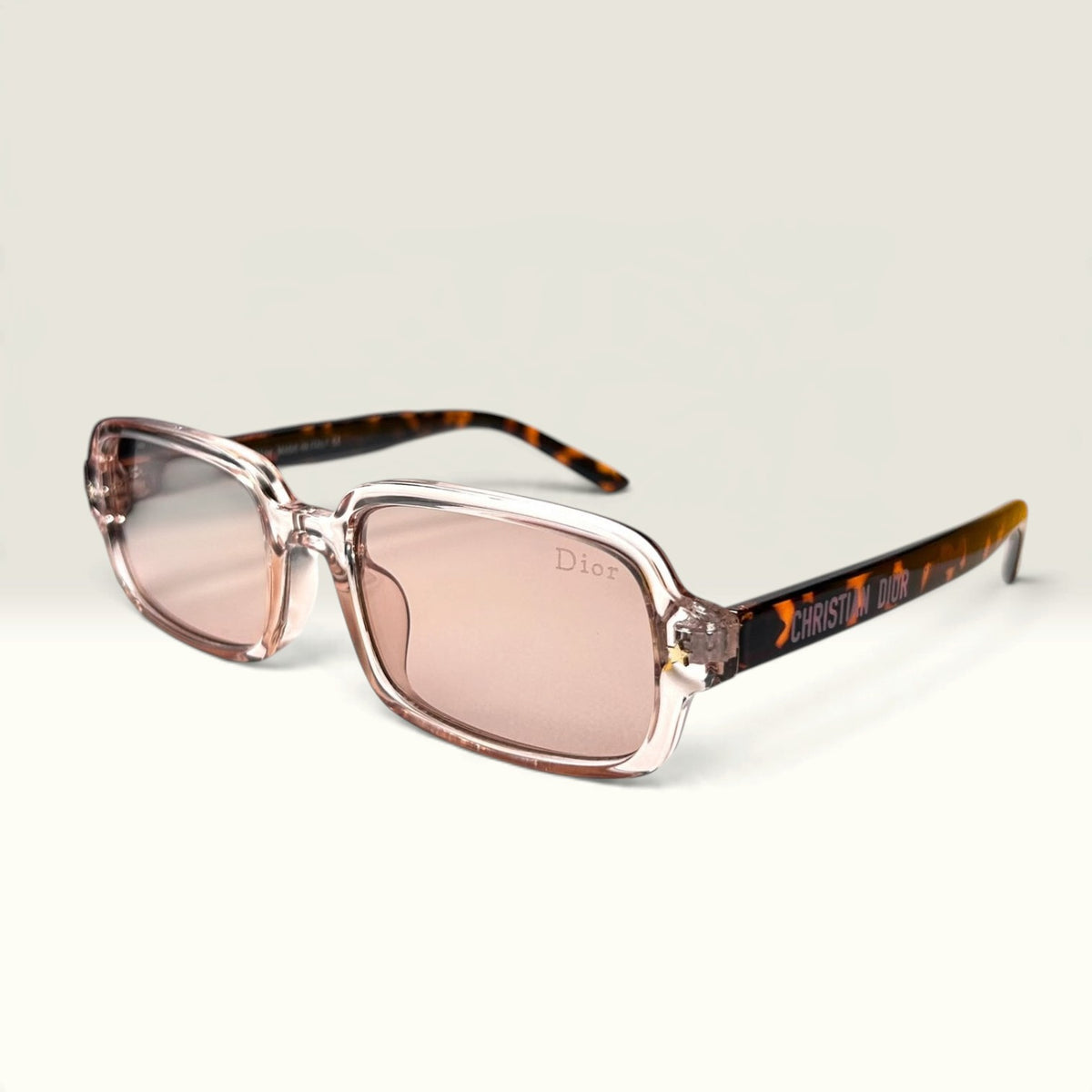 DiorPacific S1U Rectangular Pink Transparent Tortoiseshel