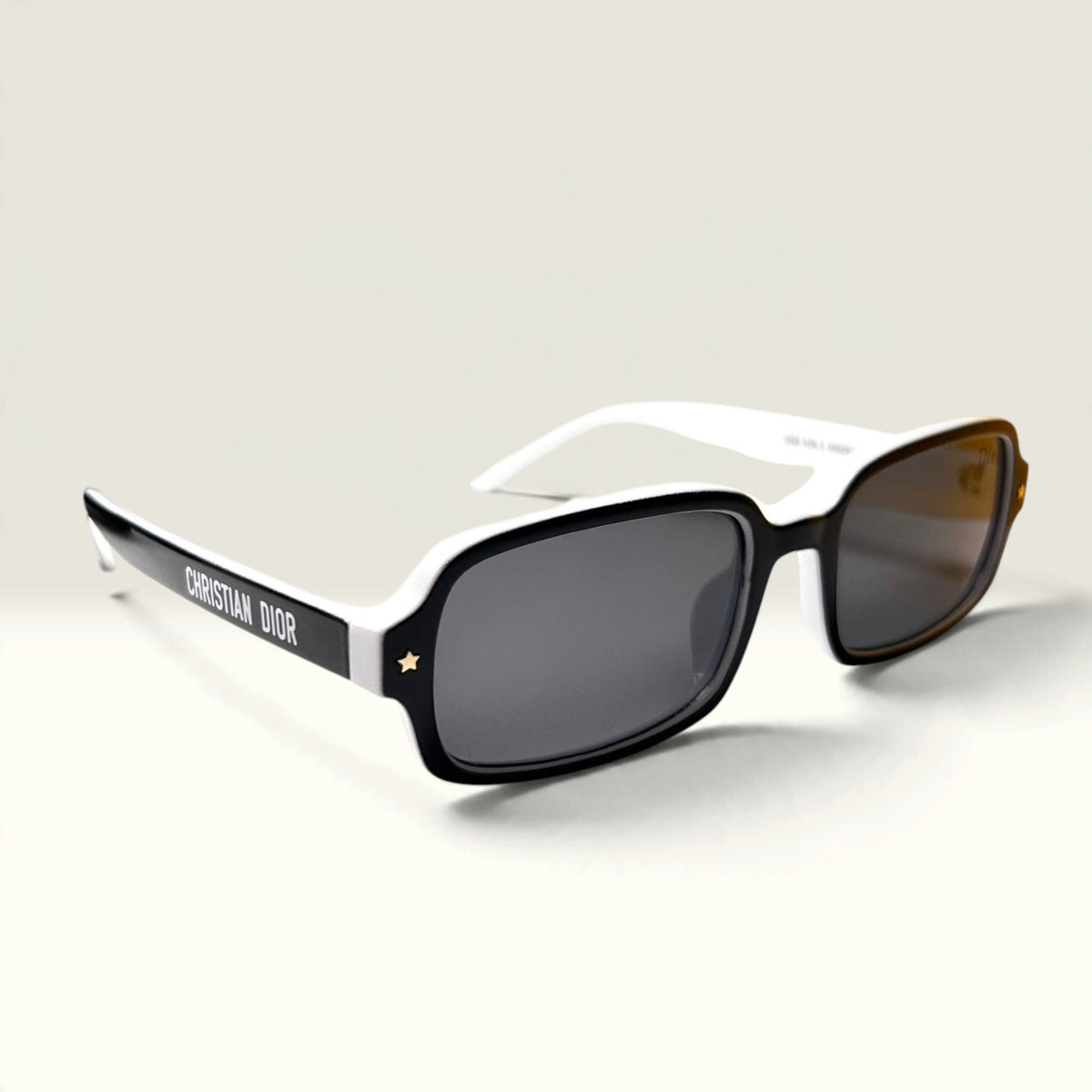 DiorPacific S1U Rectangular Shiny Black & Latte Bi-Color Gray-Smoke