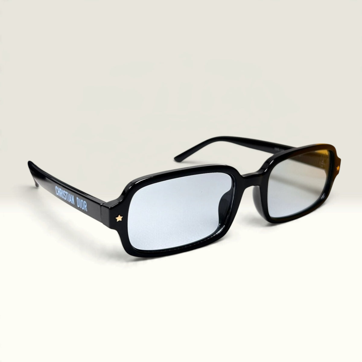 DiorPacific S1U Rectangular Glossy Black Light Blue Tint