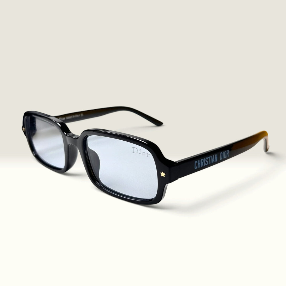 DiorPacific S1U Rectangular Glossy Black Light Blue Tint