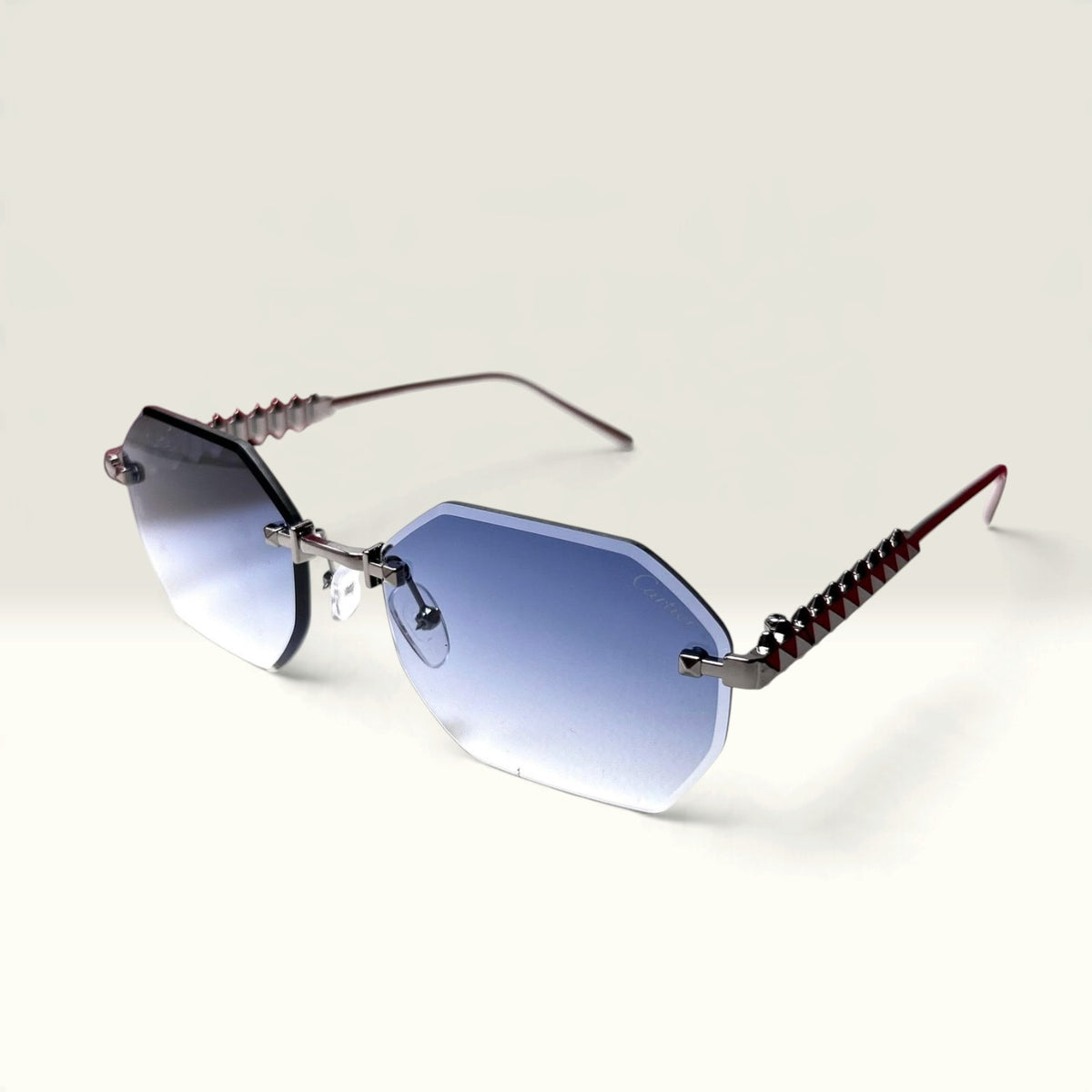 Clash de Cartier Rimless Octagonal Dark Gunmetal Blue Gradient