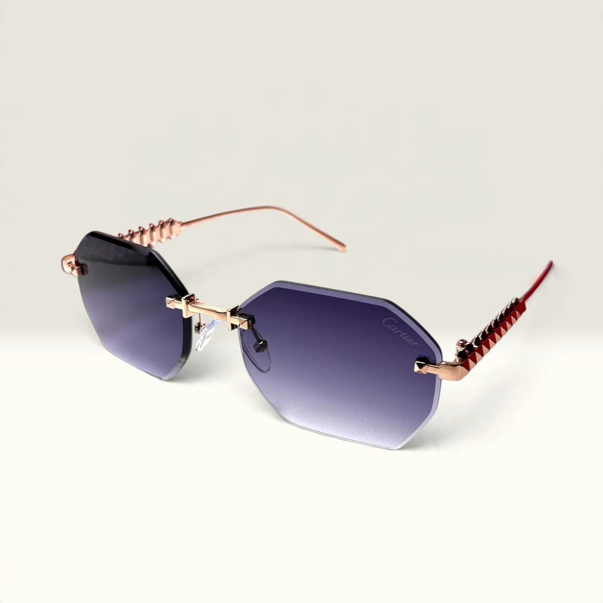 Clash de Cartier Rimless Octagonal Gold Purple-Violet Gradient