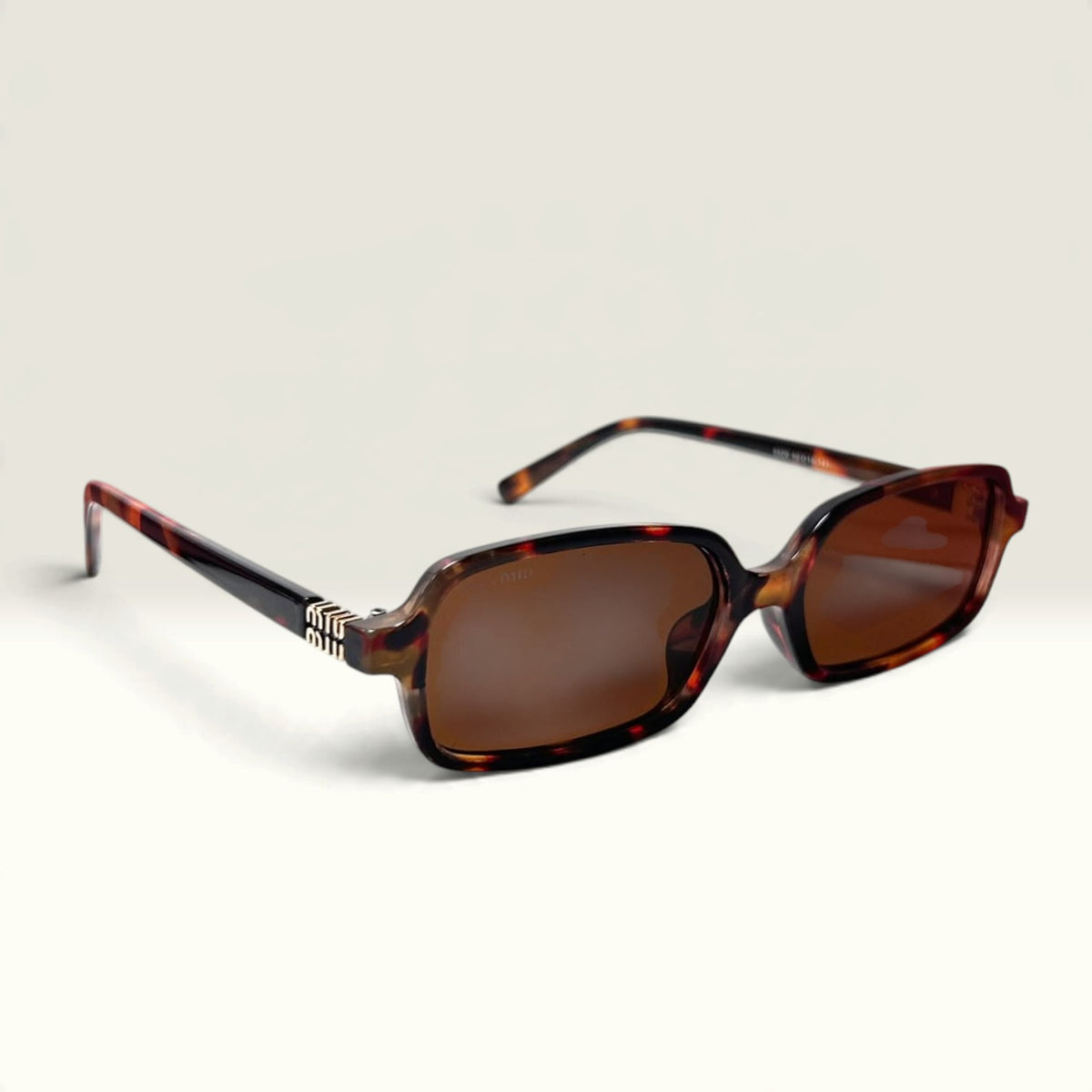 Miu Miu "Miu Regard" Rectangular Honey Havana  Brown Tinted lenses