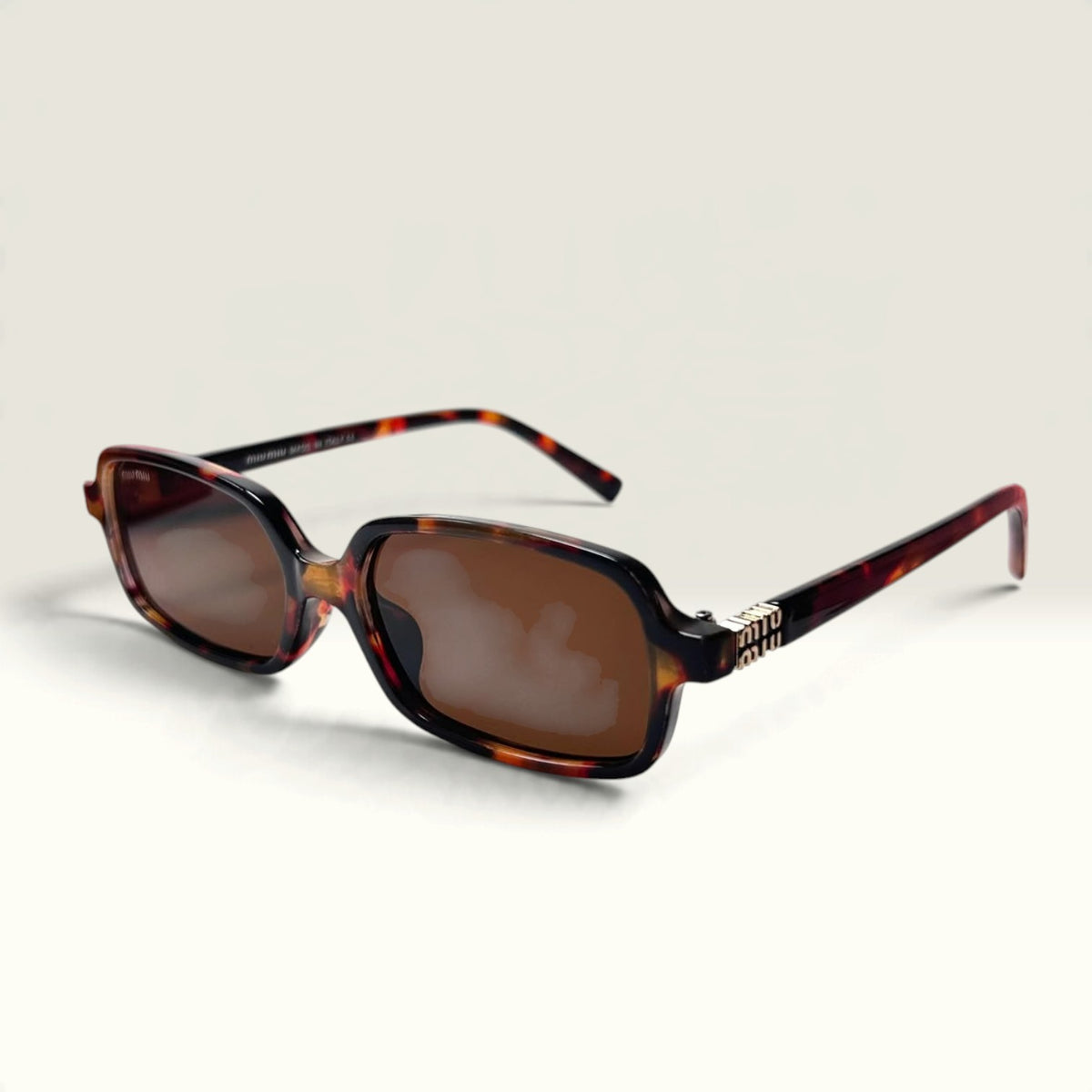 Miu Miu "Miu Regard" Rectangular Honey Havana  Brown Tinted lenses