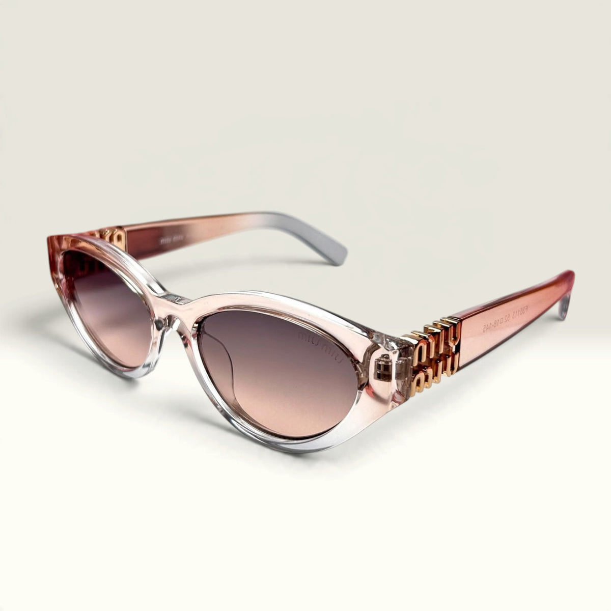 Miu Miu "Miu Regard" Oval Honey Havana Crystal Brown Gradient