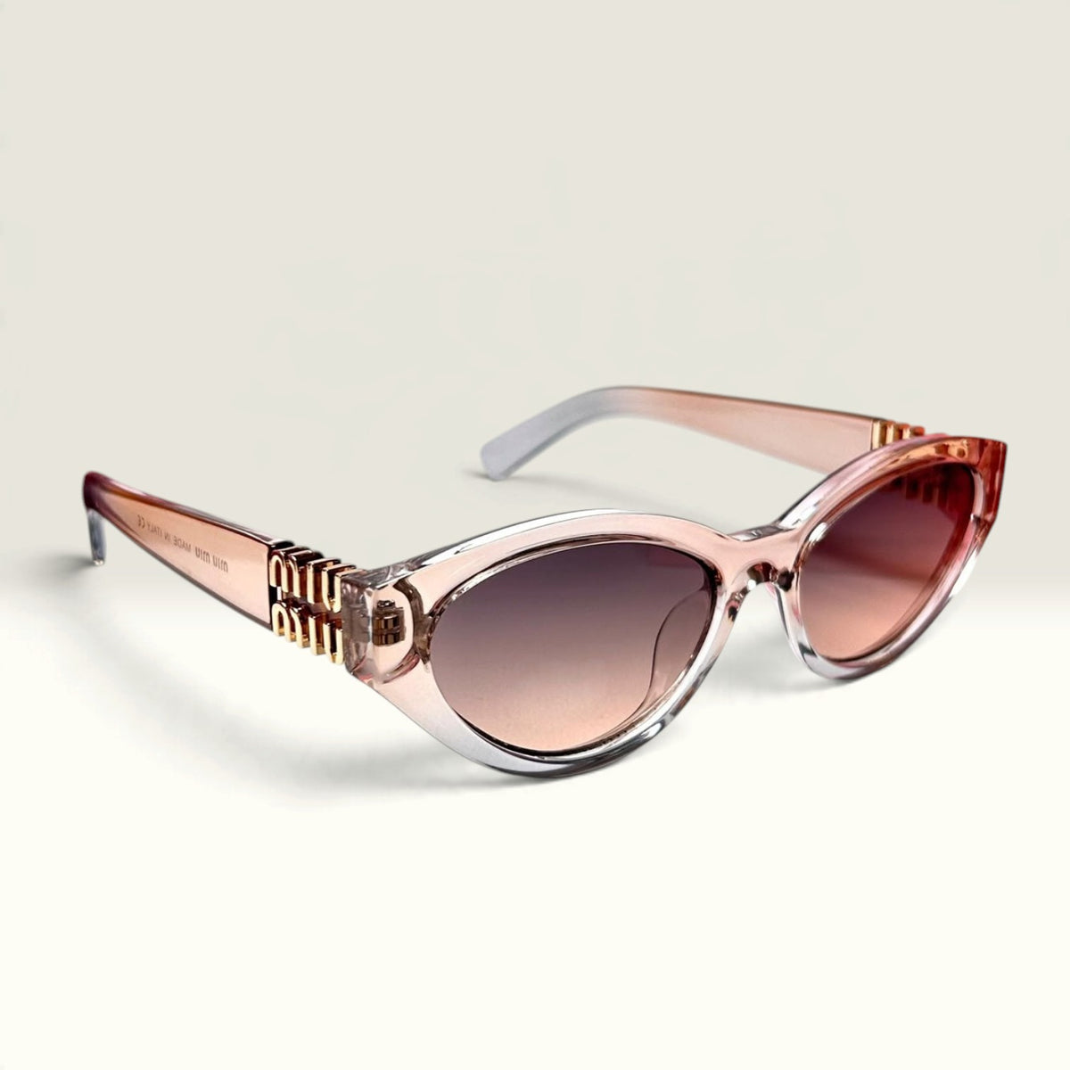 Miu Miu "Miu Regard" Oval Honey Havana Crystal Brown Gradient