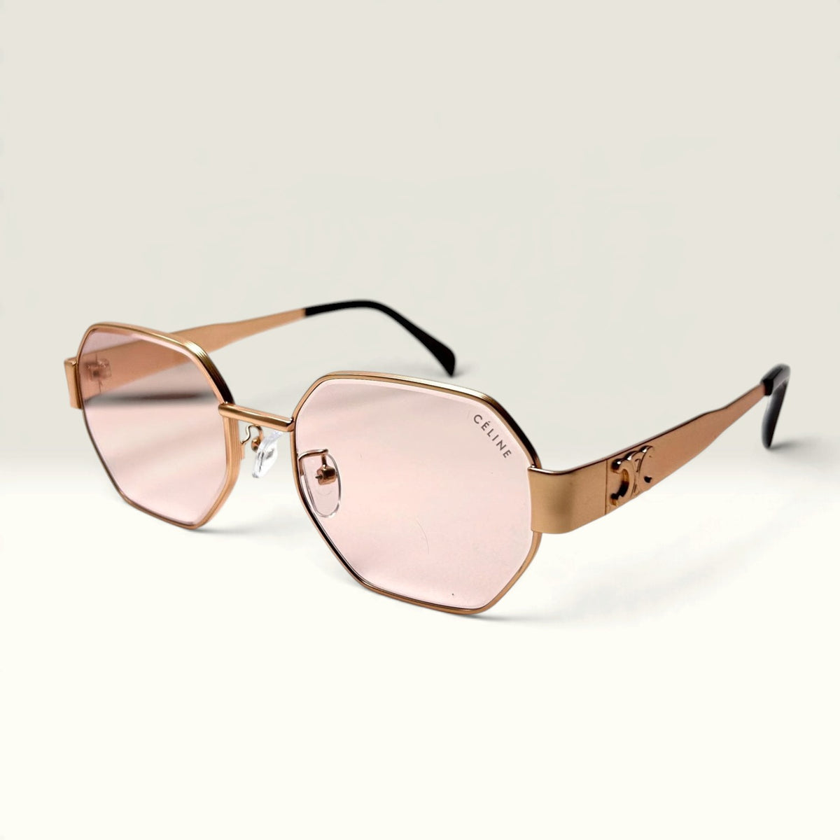 Celine Octagonal 513 Gold frame with Pinky Tint lenses