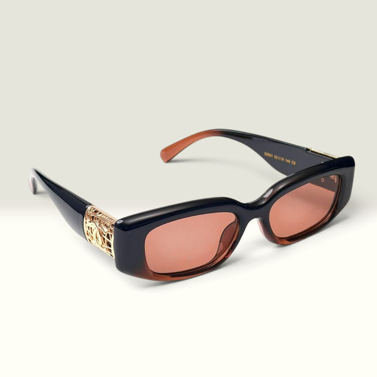 CHANEL  RECTANGLE LOGO BLACK BROWN