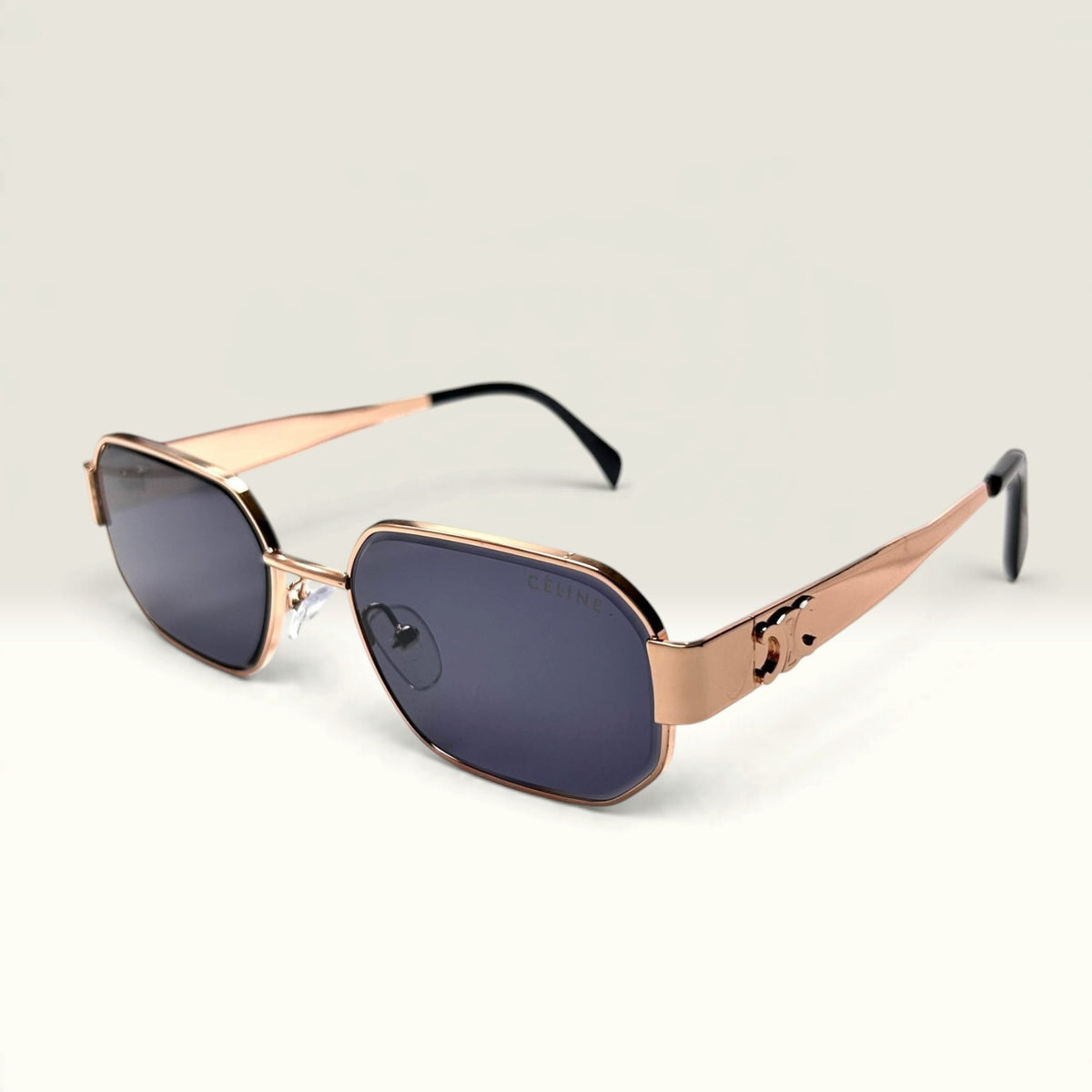 Celine Triomphe Metal 01 Rectangular Gold Smoke Gray