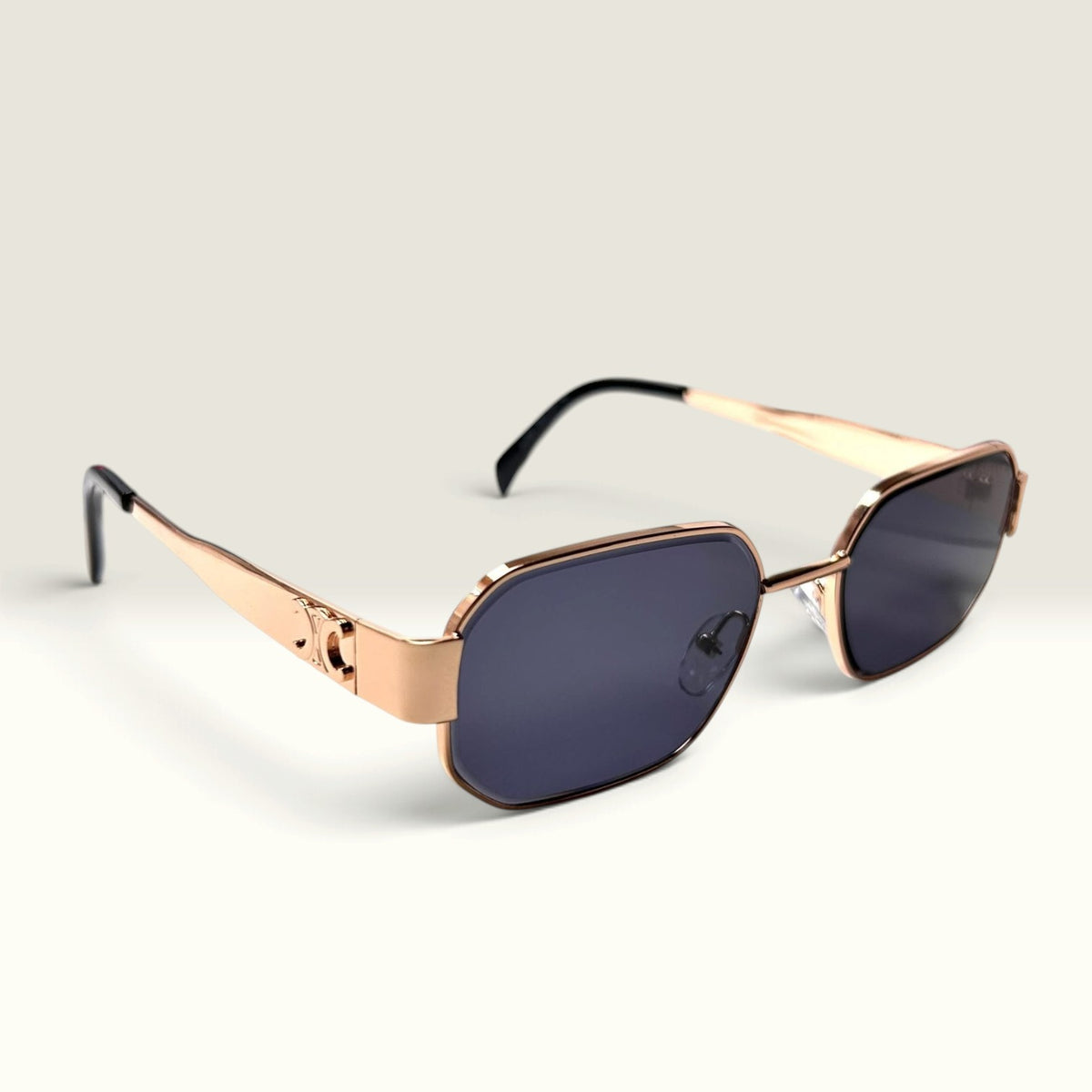 Celine Triomphe Metal 01 Rectangular Gold Smoke Gray