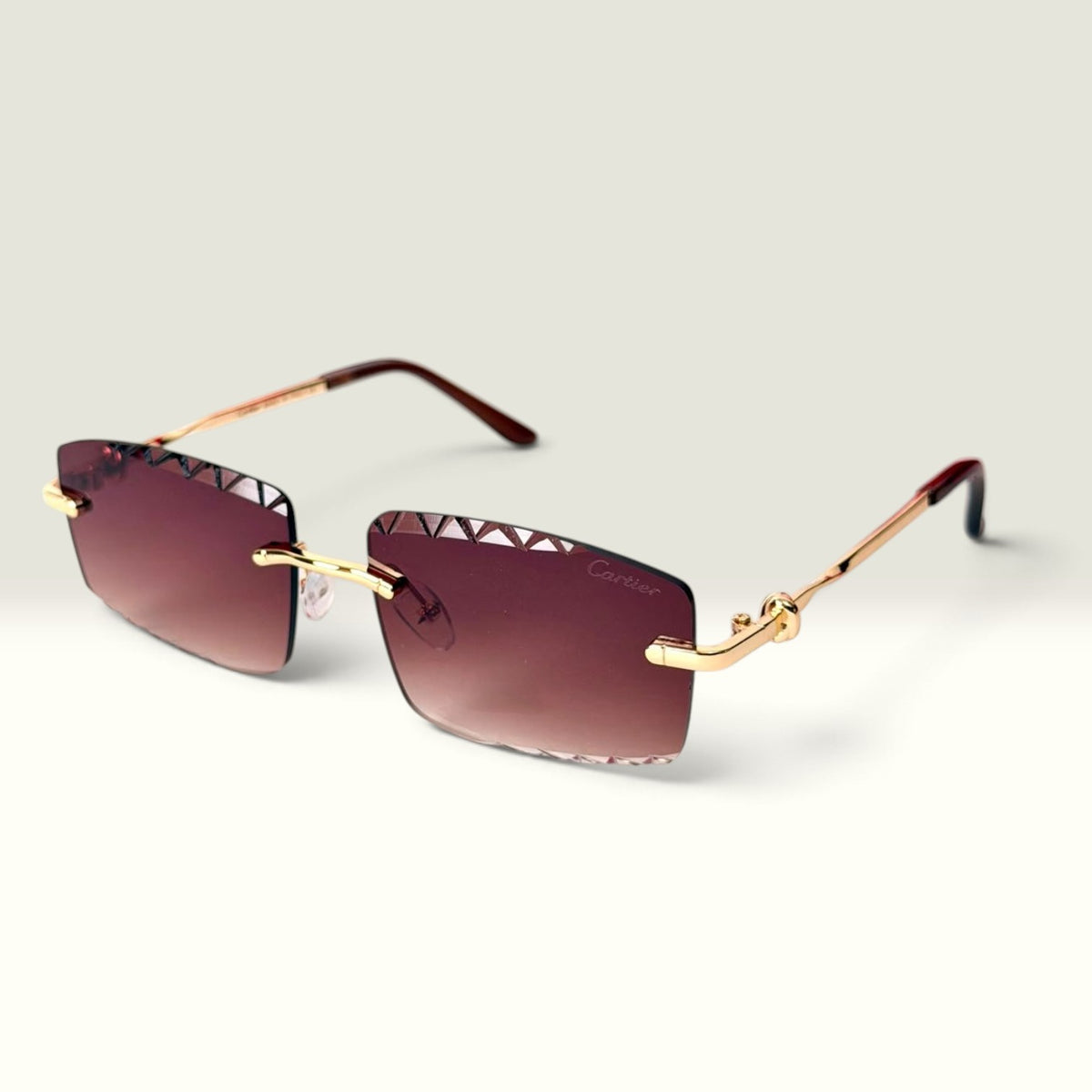 Cartier Panthère Diamond Cut Rimless Brown