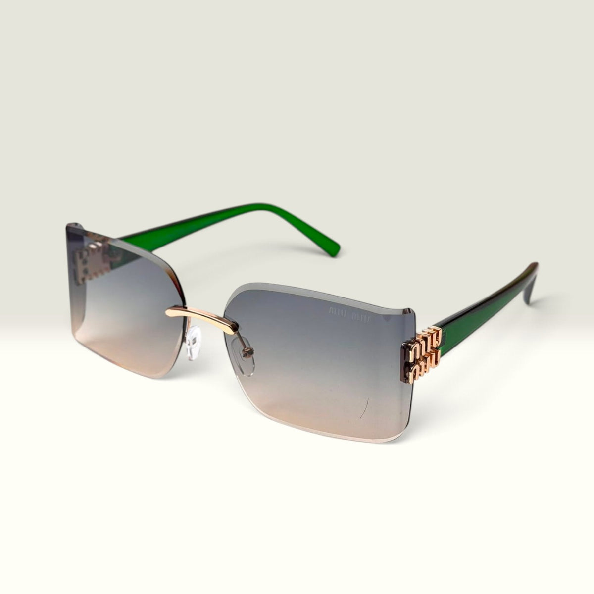 Miu Miu Rimless Rectangle Smoke Gradient